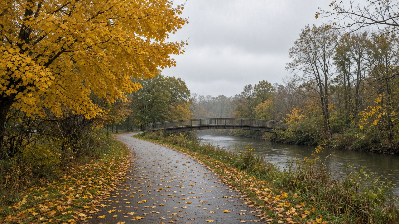 Campus to the river in Ann Arbor.