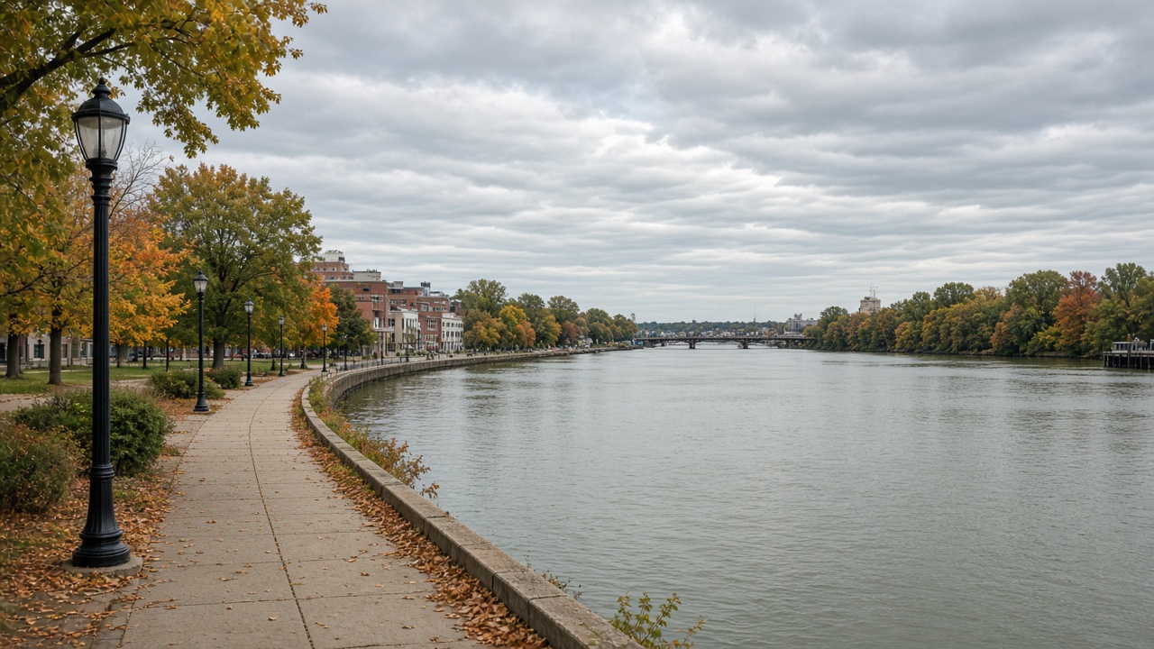 The riverfront before you go north in Bay City.