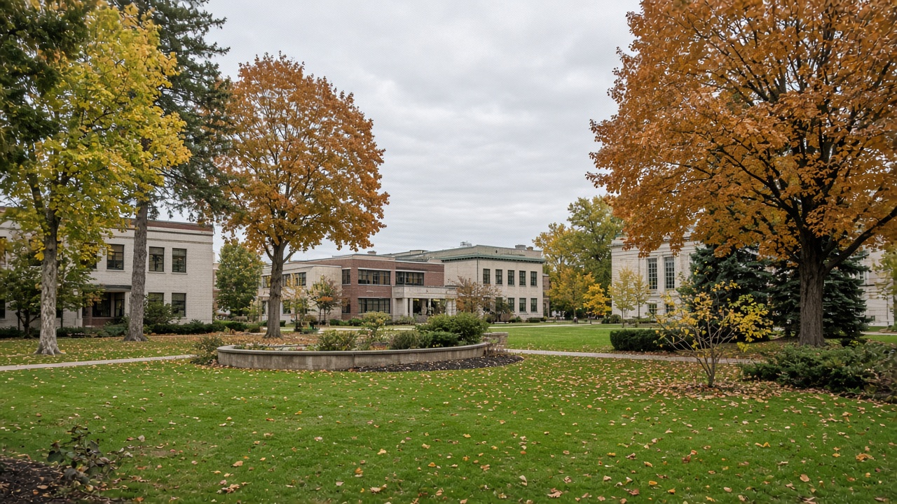 A company town’s public square in Midland.