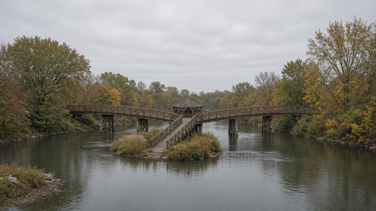 The Tridge and the river parks in Midland.